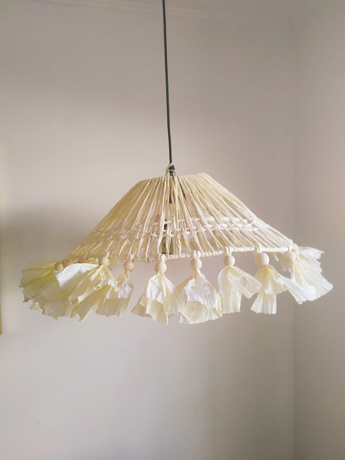 Lámpara Macramé detalle